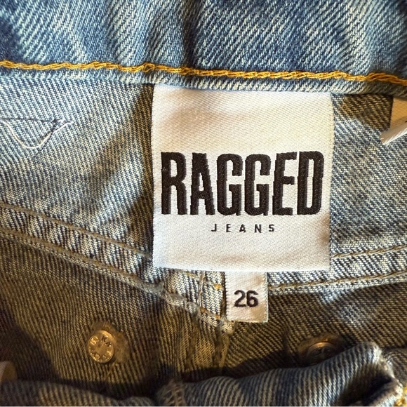 Ragged Priest Checker Blue Jeans Denim Womens 26 High Waist Mom Y2K 90's - Picture 3 of 6